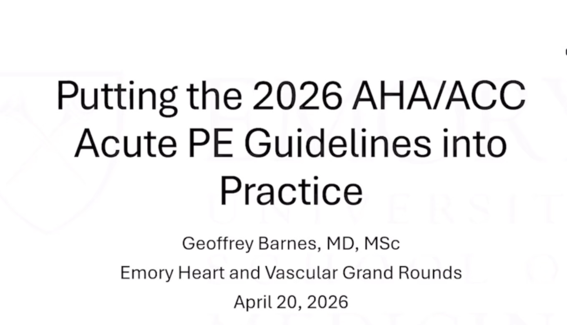 2026AHA/ACC急性肺栓塞实践指南-寰智汇
